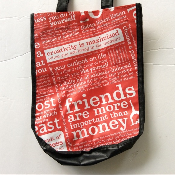 LULULEMON RED AND WHITE MANIFESTO SMALL TOTE BAG - Picture 2 of 7